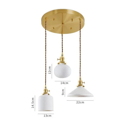 DecorBites™ Ceramic LED Pendant Lights | Copper Modern Hanglamp for Home Indoor Lighting