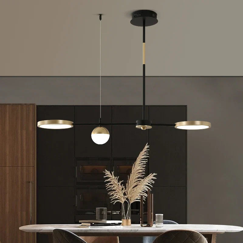 DecorBites™ Black Gold Minimalist Chandelier for Dining Room Home Decor