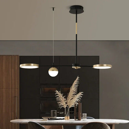 DecorBites™ Black Gold Minimalist Chandelier for Dining Room Home Decor