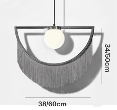 DecorBites™ Coloured Tassel Glass Ball Pendant Light for Boho Minimalist Style Bedroom & Restaurant