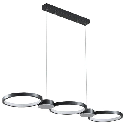 DecorBites™ Black Ring LED Chandelier for Living Room Bedroom Dining Hall Lighting