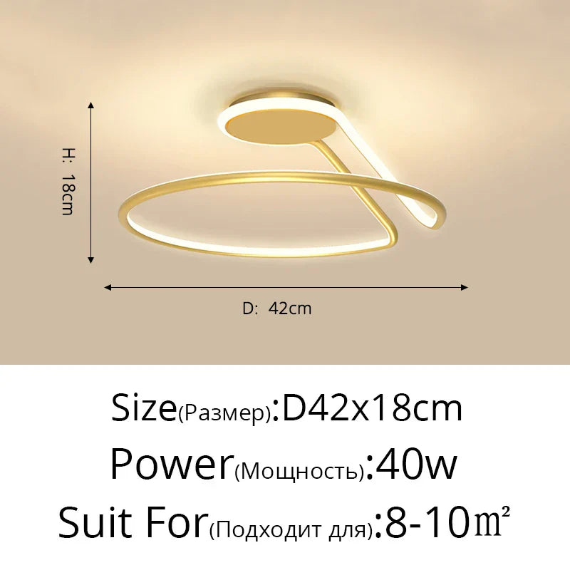 DecorBites™ Aluminum LED Chandelier: Modern Minimalist Bedroom Kitchen Lighting Fixtures
