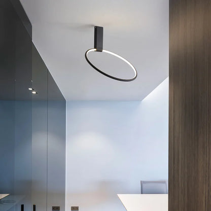 DecorBites™ LED Round Ceiling Lamp Scandinavian Design White Black Gold Metal Aluminum