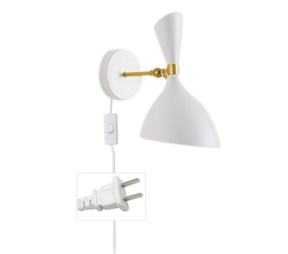DecorBites™ Black White Nordic Wall Lamps with Switch, Modern Industrial Decor Light for Living Room