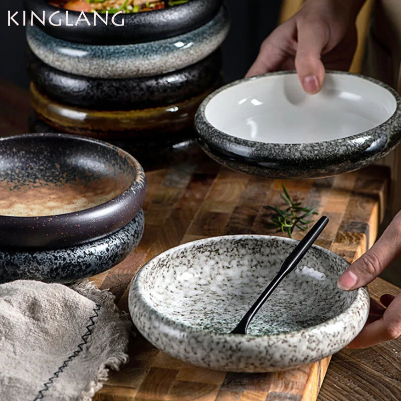 DecorBites™ Ceramic Kimchi Plate - 6inch Round Dish - Solid Glaze