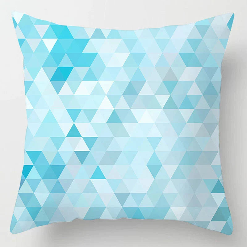 DecorBites™ Blue Geometric Marble Stripe Line Pillowcases for Car Sofa Decor