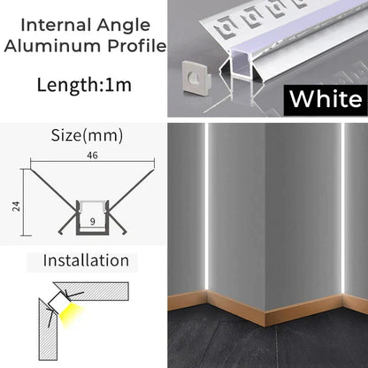 DecorBites™ 1M Frameless Embedded LED Aluminum Profile for Linear Strip Lights