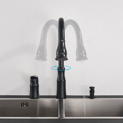 DecorBites™ Brass Black Kitchen Faucet Pull Out Mixer Taps Hot/Cold Water Cranes