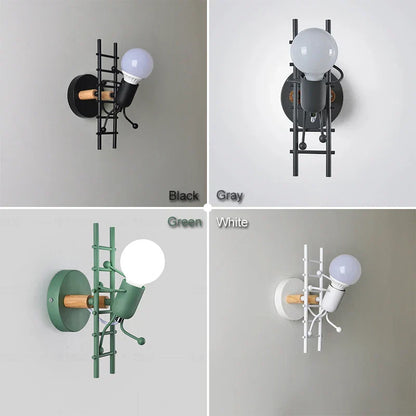 DecorBites™ Cartoon Matchstick Man Wall Lamp for Kids Room and Home Decor