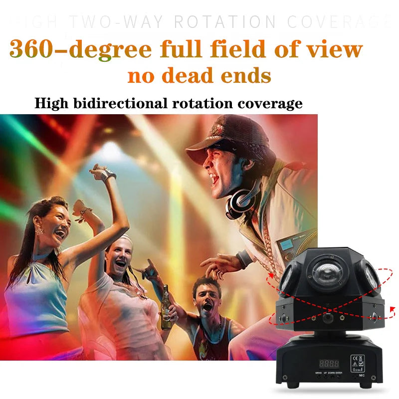 DecorBites™ 60W Moving Head Strobe Beam Laser Light Projector DJ Disco Lights