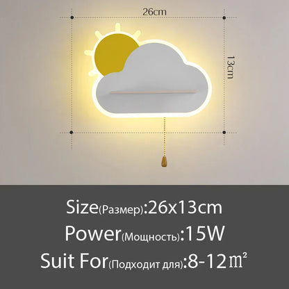 DecorBites™ Cloud Wall Lamps: Modern Kids Room Lighting with Switch, Children's Bedroom Decor