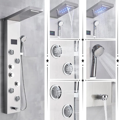 DecorBites™ LED Shower Panel Column Bathtub Mixer Tap with Temperature Screen Massage.