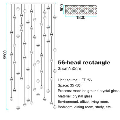 DecorBites™ Crystal Ball Chandelier: Stylish Meteor Shower Lighting for Restaurant, Bar, and Home