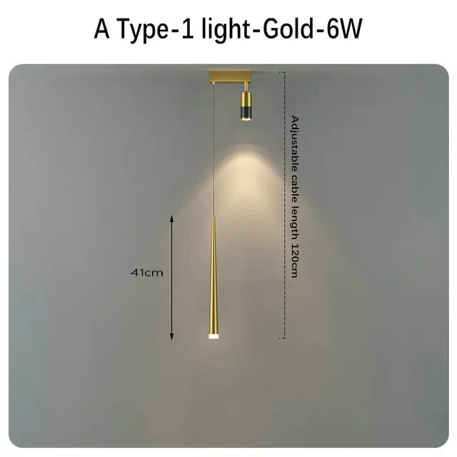 DecorBites™ Black Gold Hanging Pendant Lamp: Modern Luxury Bedroom & Living Room Lighting