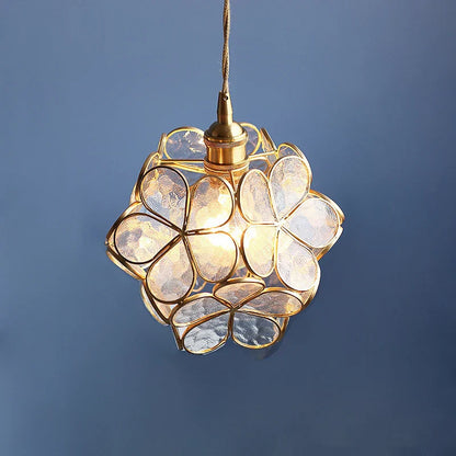 DecorBites™ Japanese Flower Glass Pendant Lights Modern LED Hanging Lamp