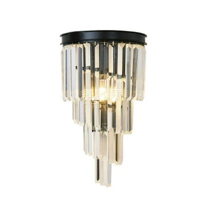 DecorBites™ Black Gold Crystal Wall Lights for Bedroom Living Room Home LED Sconce
