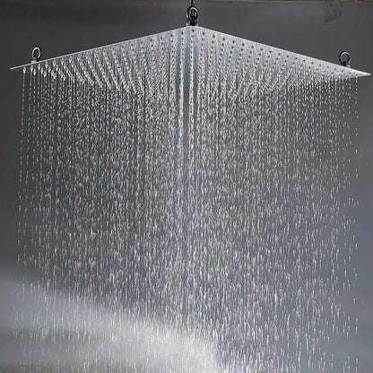 DecorBites™ 20 Inch Luxury Chrome Square Shower Head Stainless Steel Ultrathin Rainfall Head
