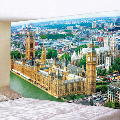 DecorBites™ City View Tapestry: Bohemian Psychedelic Wall Hanging for Home Decor