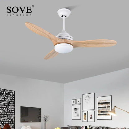 DecorBites™ Black Wood Industrial Ceiling Fan Remote Control DC 220v