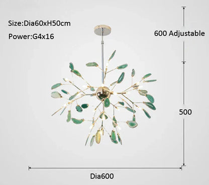 DecorBites™ Agate Branch Chandelier - Nordic Glass LED Globe for Bedroom, Kitchen, Dining Room