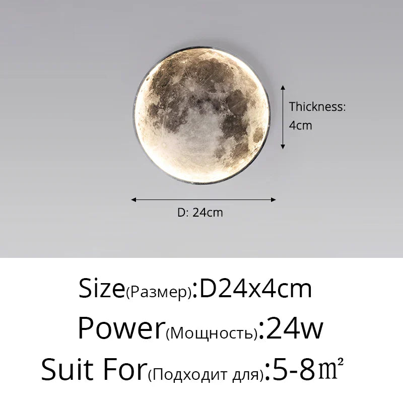 DecorBites™ LED Moon Wall Lamp: Minimalist Indoor Lighting for Bedroom and Living Room Decor