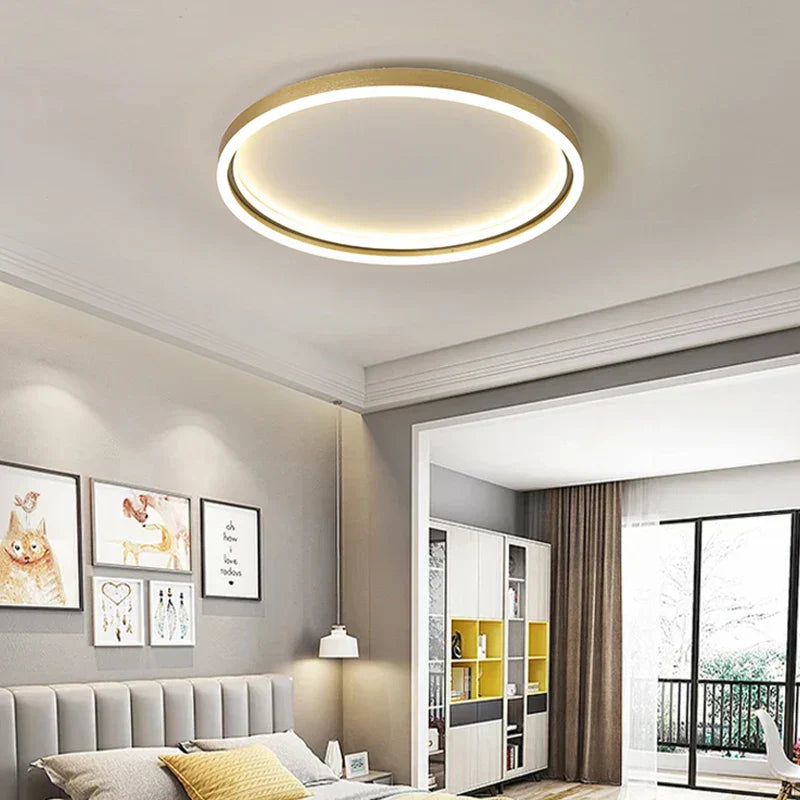 DecorBites™ LED Minimalist Chandelier in Black/Golden Finish for Living Room and Bedroom