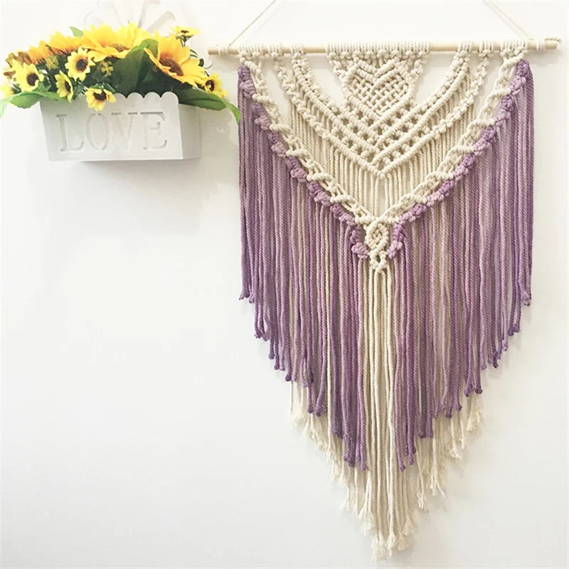 DecorBites™ Colorful Cotton Macrame Wall Hanging Tapestry for Nordic Modern Living Room Decor