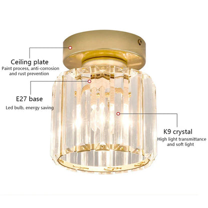 DecorBites™ Crystal Ceiling Lights: Modern Living Room Bedroom Decorative Lamp with E27 Bulb Socket