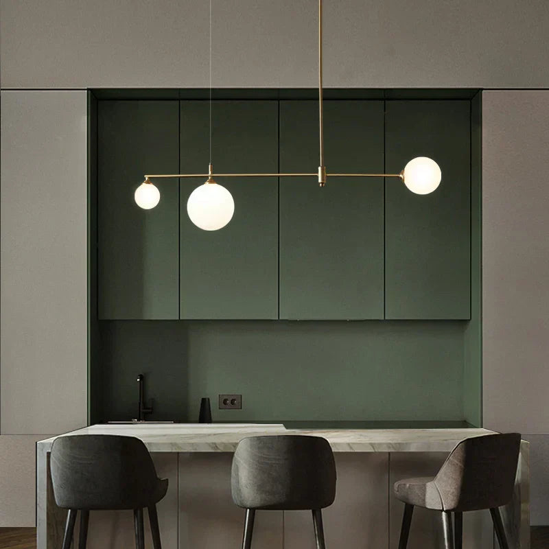 ™ Gold Copper Glass Ball Chandelier Pendant for Dining Room & Kitchen