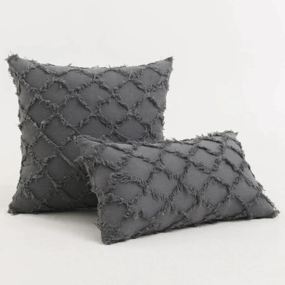 DecorBites™ Black Boho Lumbar Woven Pillow Cover for Bed Bedroom Decor