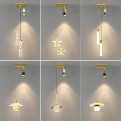 DecorBites™ Black Gold Hanging Pendant Lamp: Modern Luxury Bedroom & Living Room Lighting