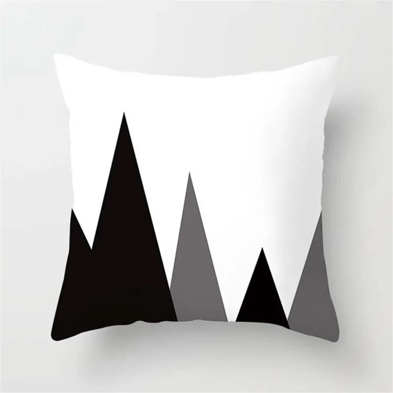 DecorBites™ Black White Flocking Pillowcase 45*45cm Fashion Living Room Sofa Cushion