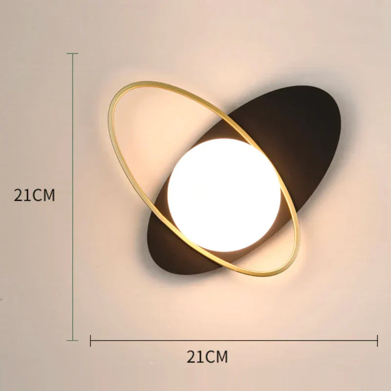 DecorBites™ Glass Gold LED Wall Lamp for Chic Indoor Lighting