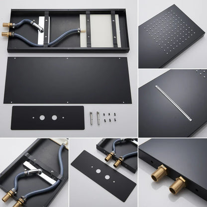DecorBites™ Black Thermostatic Waterfall Rainfall Shower Faucet with Handshower