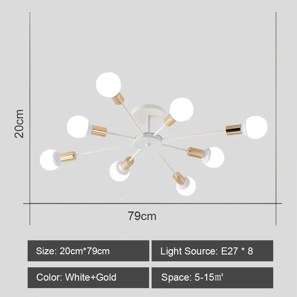 DecorBites™ LED Metal Chandeliers for Living Room - Stylish Ceiling Light for Home Decor