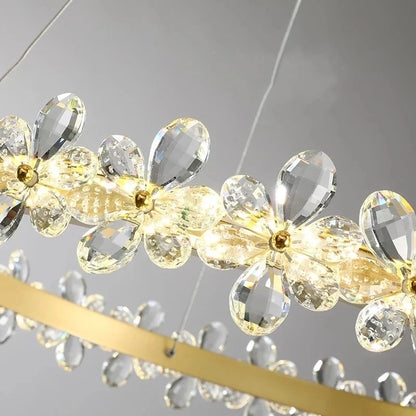 DecorBites™ Crystal LED Chandelier: Luxury Lighting for Living, Dining, Kitchen - Elegant Iron & Aluminum Design