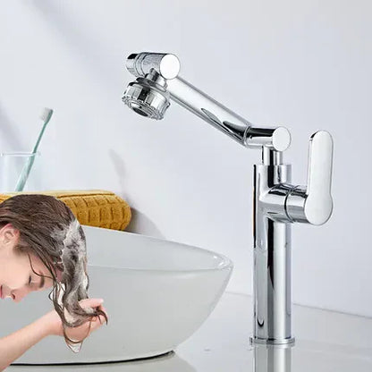 DecorBites™ Gold and Black Bathroom Faucet with Hot Cold Water Mixer - Deck Mounted
