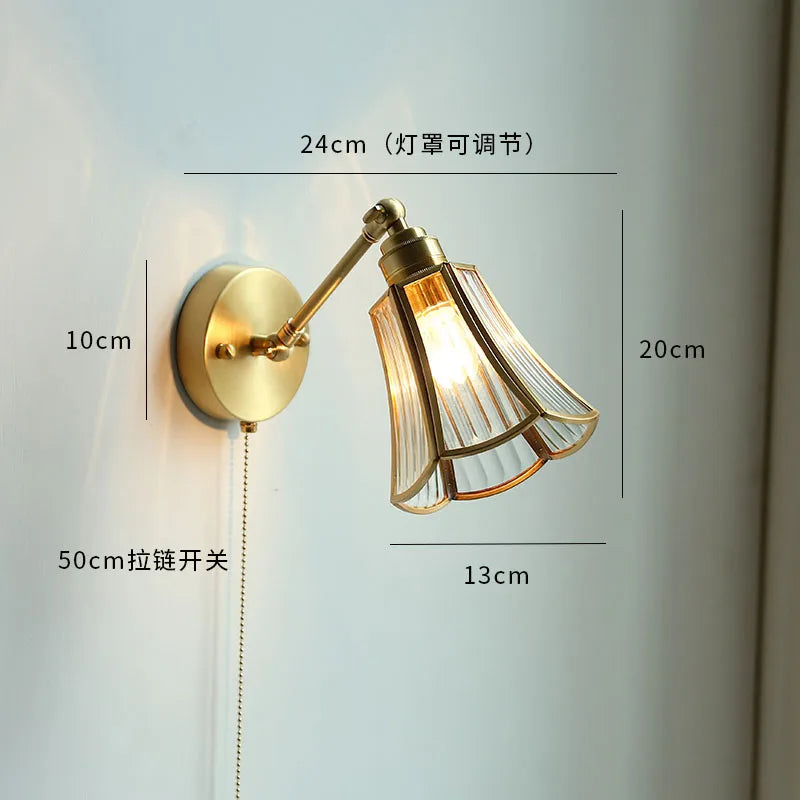 DecorBites™ LED Petal Wall Sconce Modern Nordic Style Pull Chain Switch Stair Mirror Light