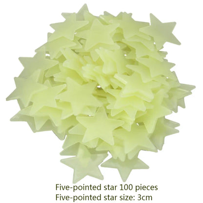 3D Stars Glow Dark Wall Stickers by DecorBites™ – Luminous Fluorescent Home Decor