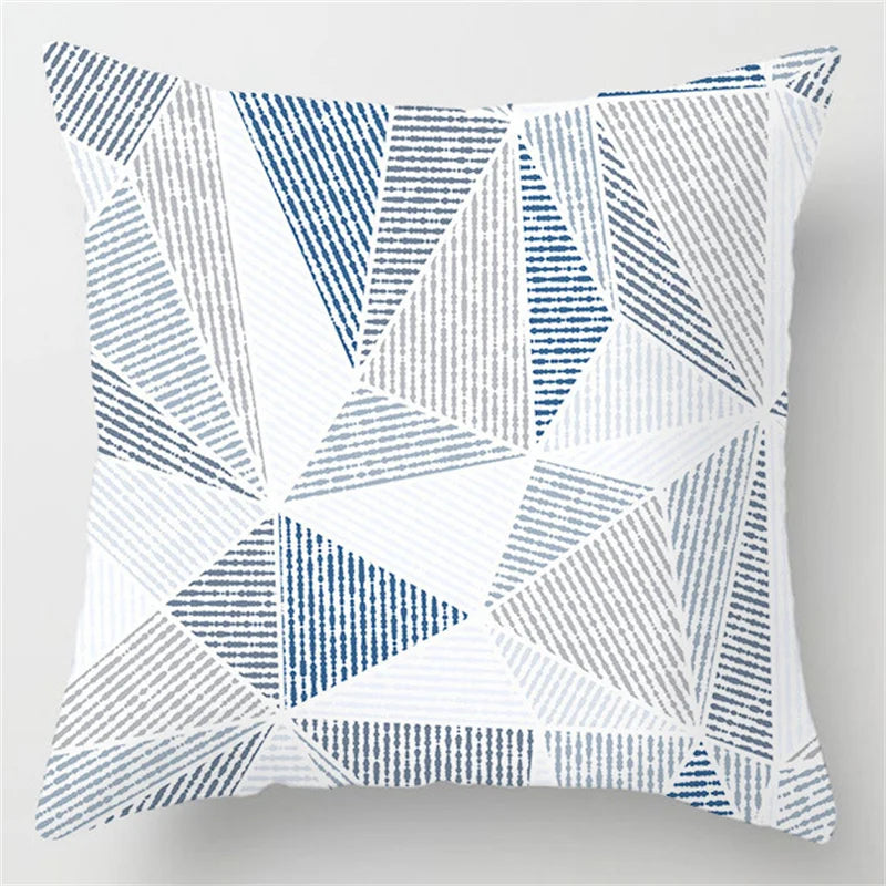 DecorBites™ Blue Geometric Marble Stripe Line Pillowcases for Car Sofa Decor
