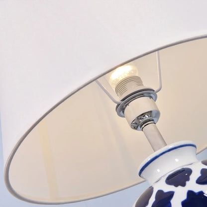 DecorBites™ Blue Ceramic Table Lamp - American Retro LED Table Lamp for Bedroom, Living Room