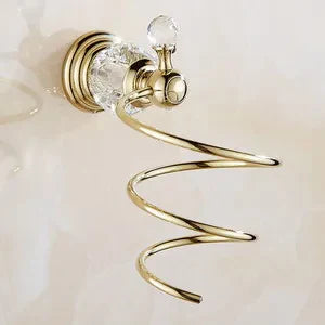 DecorBites™ Gold Crystal Bathroom Accessories Set: Luxe Brass Bath Hardware Wall Mount Collection