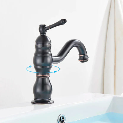 DecorBites™ Brass Basin Faucet with Swivel Spout & Single Handle Deck Mount