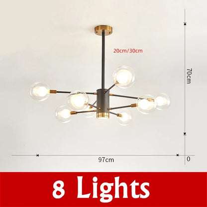 DecorBites™ Glass Ball Chandelier Modern Spotlight Pendant Lamp Lighting