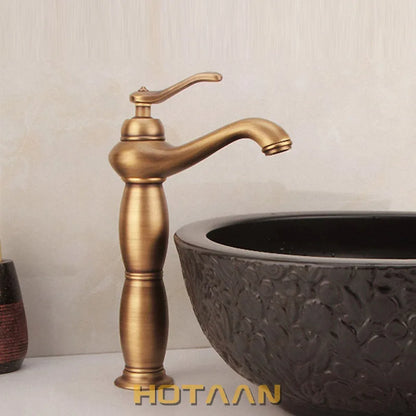 DecorBites™ Antique Bronze Tall Basin Faucet - Luxury Europe Style Solid Copper Mixer