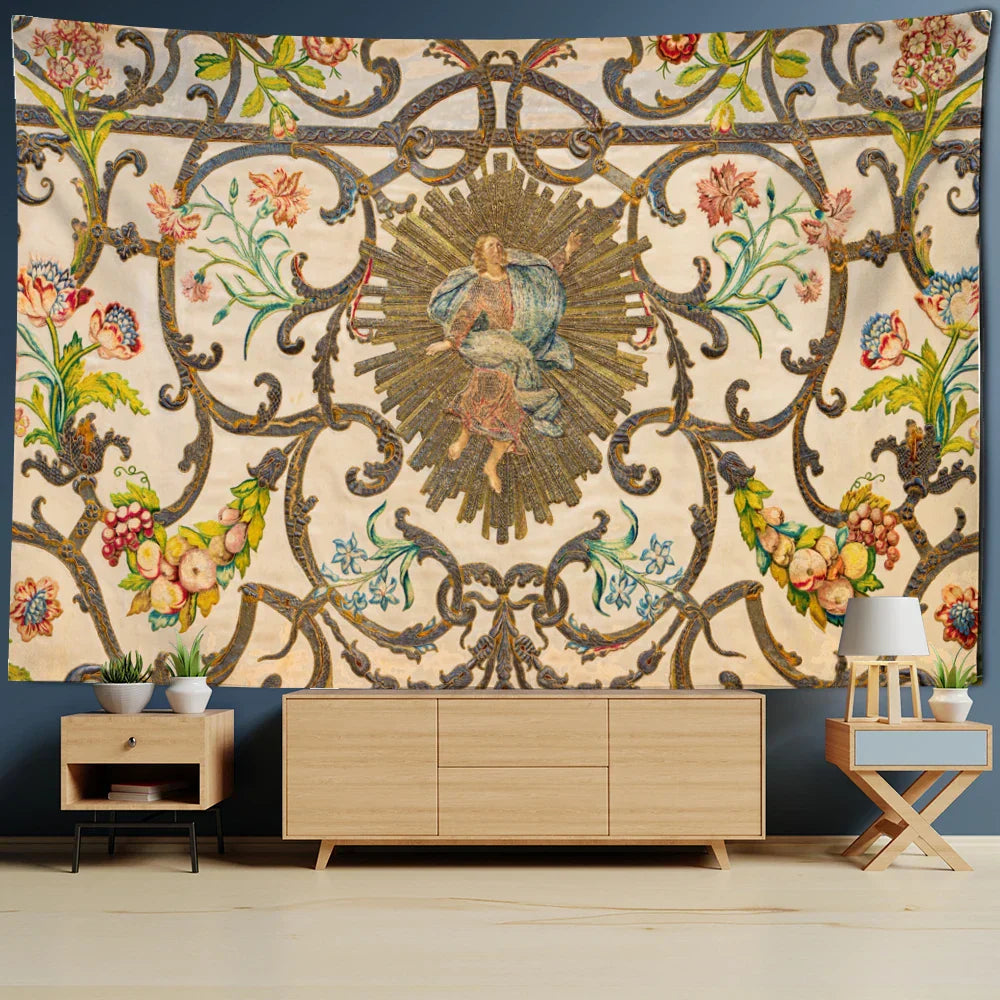 DecorBites™ Khaki Retro Pattern Wall Tapestry for High-End Indoor Home Decor