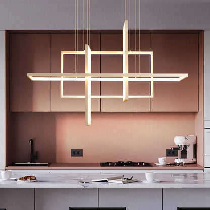 DecorBites™ Geometric Aluminum Pendant Light for Living Bedroom Restaurant Kitchen - Modern Art Luminaire