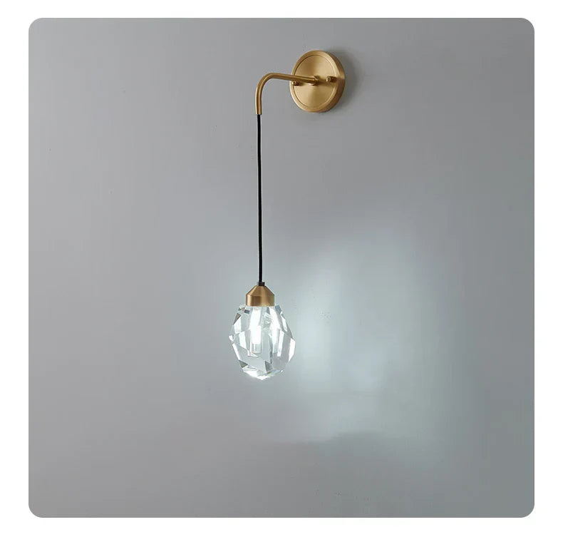 DecorBites™ Crystal LED Wall Sconce Copper Light Fixture for Modern Luxury Home Decor