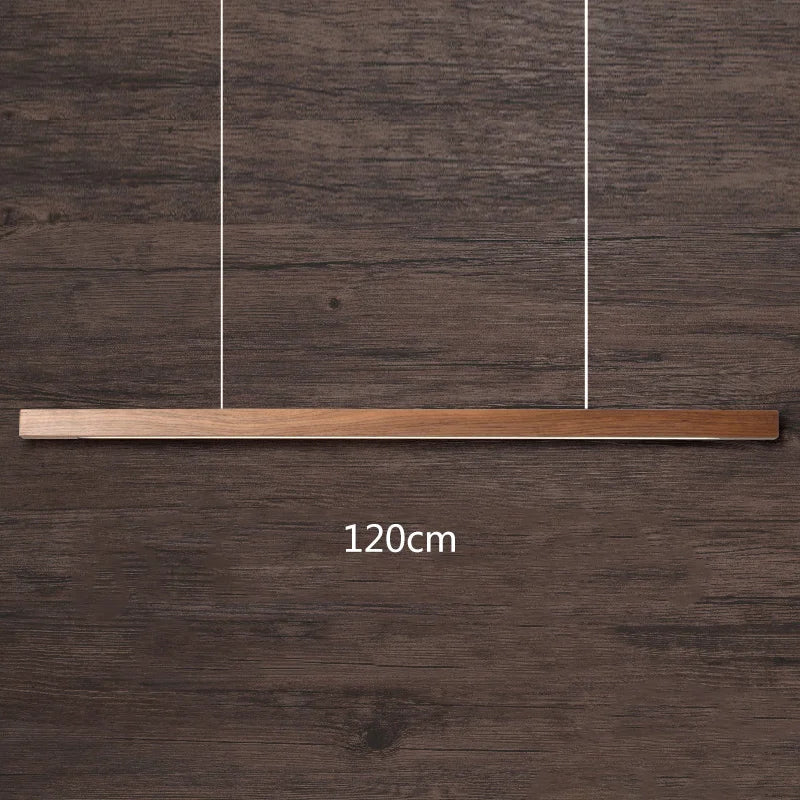 DecorBites™ Black Walnut Log Strip Pendant Light for Dining Room, Office, and Bar