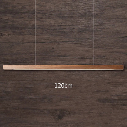DecorBites™ Black Walnut Log Strip Pendant Light for Dining Room, Office, and Bar